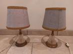 Vintage set tafellampen, Ophalen, Gebruikt, Glas, Minder dan 50 cm