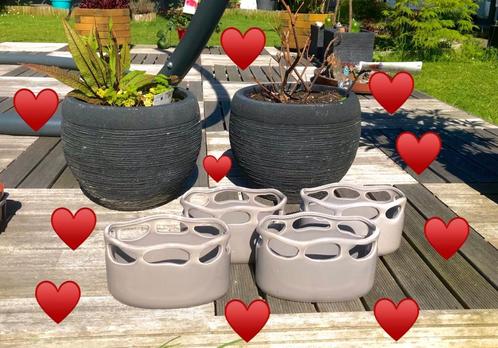 Magnifique pot gris foncé/noir pr fleurs/plantes/aromates️✅♥, Jardin & Terrasse, Pots de fleurs, Comme neuf, Béton, Intérieur