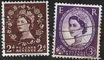2 Postzegels Groot-Brittannië 56Koningin Elizabeth IIWilding, Postzegels en Munten, Postzegels | Europa | UK, Ophalen of Verzenden