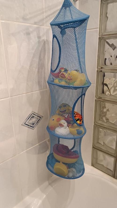 Blauw hangnet met 20-tal badspeeltjes voor baby's en peuter, Kinderen en Baby's, Badjes en Verzorging, Ophalen