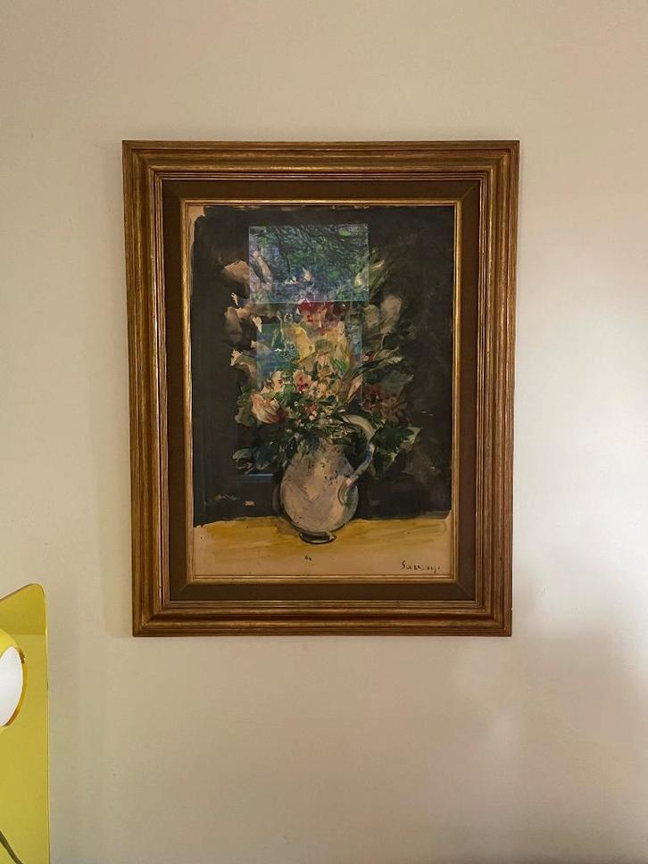 Saverys , schilderij met bloemen, Antiquités & Art, Art | Peinture | Classique, Enlèvement