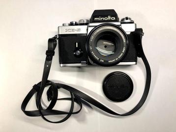 Minolta-XE-5-MC-50mm+ lens f1.7 Rokker-(weinig gebruikt)