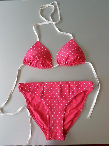 Bikini rose fuchsia à pois blancs, taille S/M, Enlèvement ou Envoi, Rose, Porté, Bikini