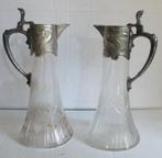 DEUX carafes à vin art nouveau carafes WMF 40, Envoi