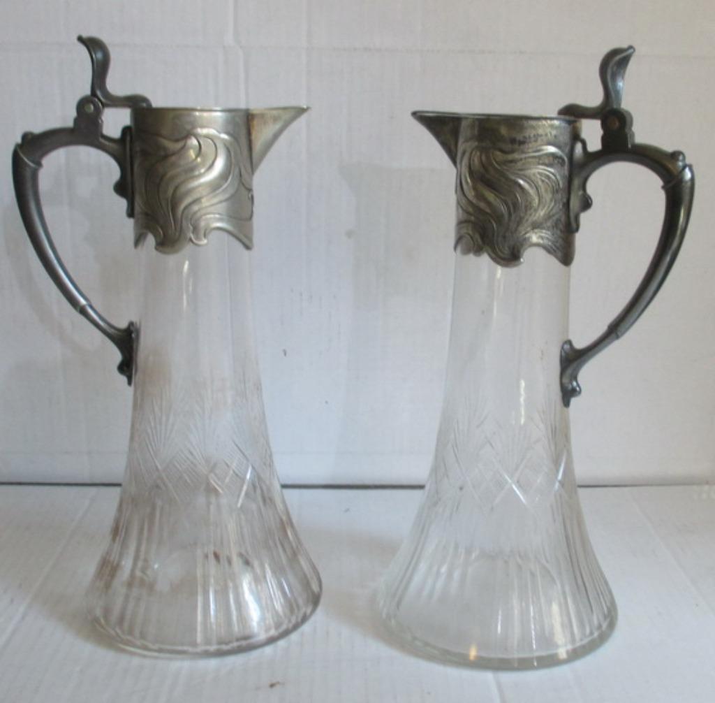 DEUX carafes à vin art nouveau carafes WMF 40, Antiquités & Art, Antiquités | Verre & Cristal, Envoi