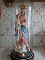 Groot vintage Maria beeld met glazen stolp, Antiek en Kunst, Antiek | Religieuze voorwerpen, Ophalen