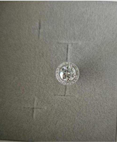 Moissanite oorbel 1+1 karaat, Handtassen en Accessoires, Oorbellen, Nieuw, Knopjes of Stekers, Zilver, Zilver, Met edelsteen, Verzenden