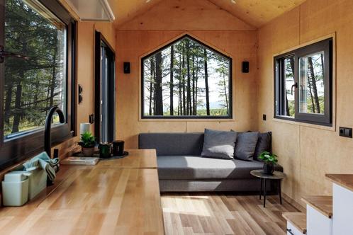 TINY HOUSE 9mtr 4 pers. voldoet aan bouwbesluit, Caravans en Kamperen, Stacaravans, tot en met 6, Ophalen of Verzenden
