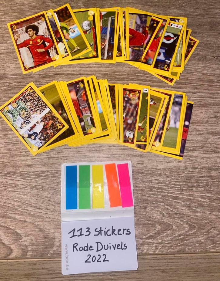 113 stickers - Rode duivels - 2022, Verzamelen, Speelkaarten, Jokers en Kwartetten, Zo goed als nieuw, Ophalen of Verzenden