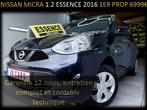 NISSAN MICRA 1.2 ESSENCE ‼️GARANTIE 1 AN CTOK‼️, Voorwielaandrijving, Euro 5, Stof, Zwart