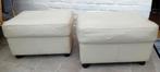 2 poufs, Ophalen of Verzenden, Gebruikt, Leer