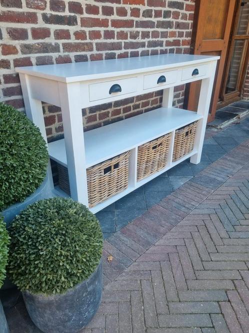 Teak sidetable/wandconsole (art.:122/25.3), Huis en Inrichting, Tafels | Sidetables, Zo goed als nieuw, 25 tot 50 cm, 100 tot 150 cm
