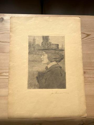 Joseph posenaer Ets Gesigneerd +-1900 beschikbaar voor biedingen