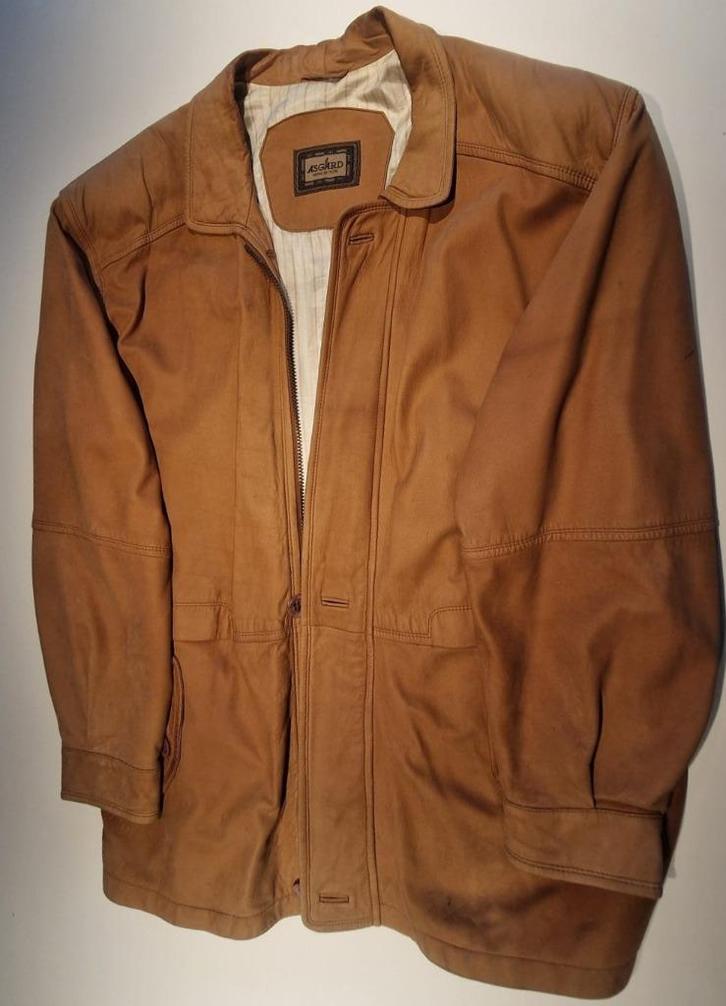 Lederen vest superzacht geitenleer XL 54, Kleding | Heren, Jassen | Zomer, Gedragen, Maat 52/54 (L), Bruin, Ophalen