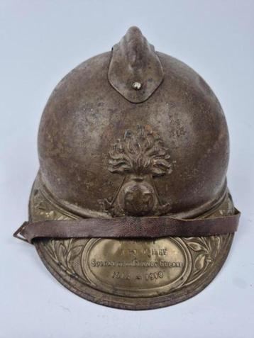 Franse helm op naam WO1 WW1 beschikbaar voor biedingen