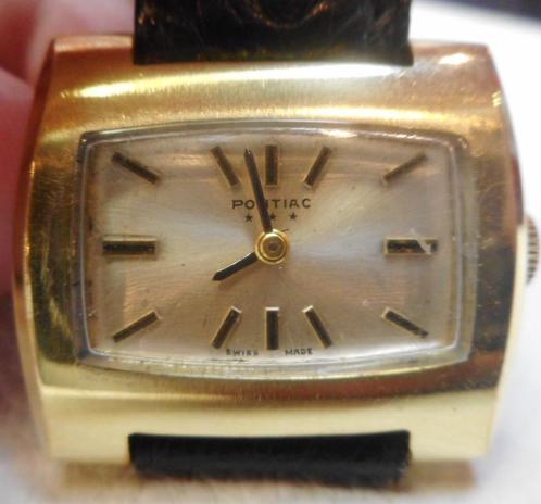 10) Pontiac  mécanique dame vintage, calibre AS 1977-2 17, Handtassen en Accessoires, Horloges | Dames, Gebruikt, Polshorloge