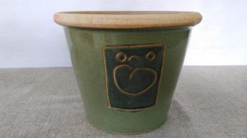 Vintage bloempot keramiek groen Ø 23cm