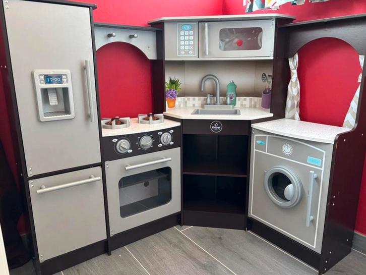 Volledig uitgeruste speelgoedkeuken, met geluid en extra’s, Kinderen en Baby's, Speelgoed | Speelkeukens, Gebruikt, Speelkeuken