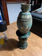 Vase et son support, Vert, 75 cm ou plus, Utilisé, Poterie ou Porcelaine