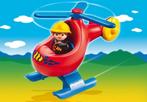 PLAYMOBIL 1.2.3 Brandweerhelikopter en politieauto, Kinderen en Baby's, Speelgoed | Playmobil, Complete set, Gebruikt, Ophalen of Verzenden