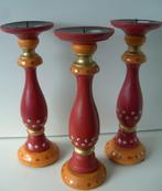HOUTEN KANDELAAR STOMPKAARSEN 30 cm 2 STUKS NIEUW, Ophalen of Verzenden, Nieuw