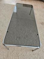 Jaren 70 tafel rookglas gestroomlijnd occasionele chromen sa, Ophalen