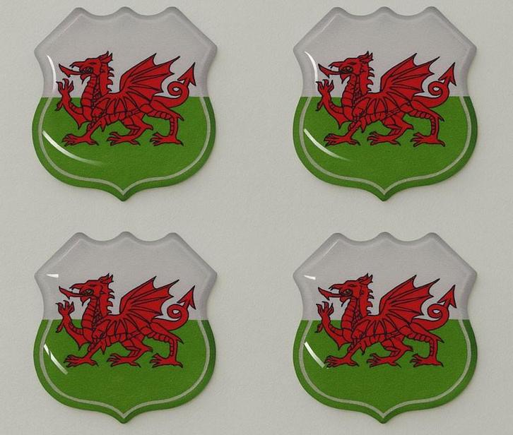 3D Wales gel vlag stickers UV-bestendig, Verzamelen, Stickers, Nieuw, Overige typen, Verzenden