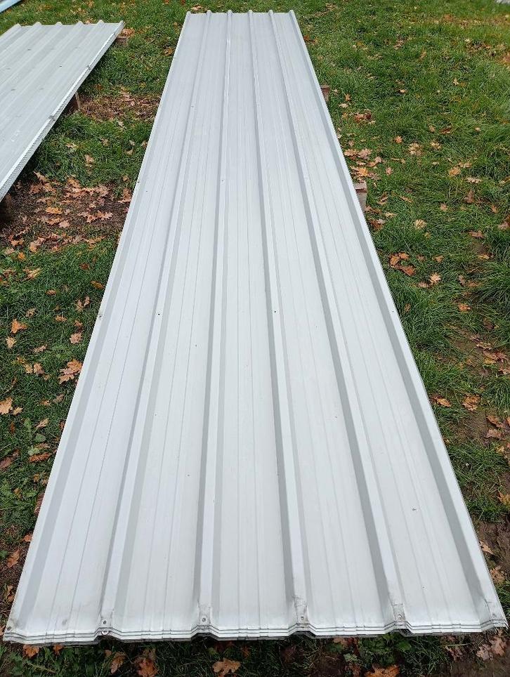 170 m2 metalen golfplaten van 410cm tot 165cm lang, Doe-het-zelf en Bouw, Dakpannen en Dakbedekking, Gebruikt, Dakplaat of Dakpanplaat