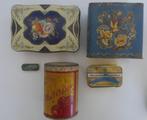 blik  6 oude blikken dozen metalen dozen vintage, Ophalen, Gebruikt