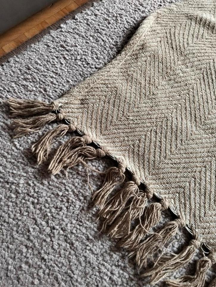 Deken plaid beige, Huis en Inrichting, Woonaccessoires | Plaids en Woondekens, Gebruikt, Ophalen