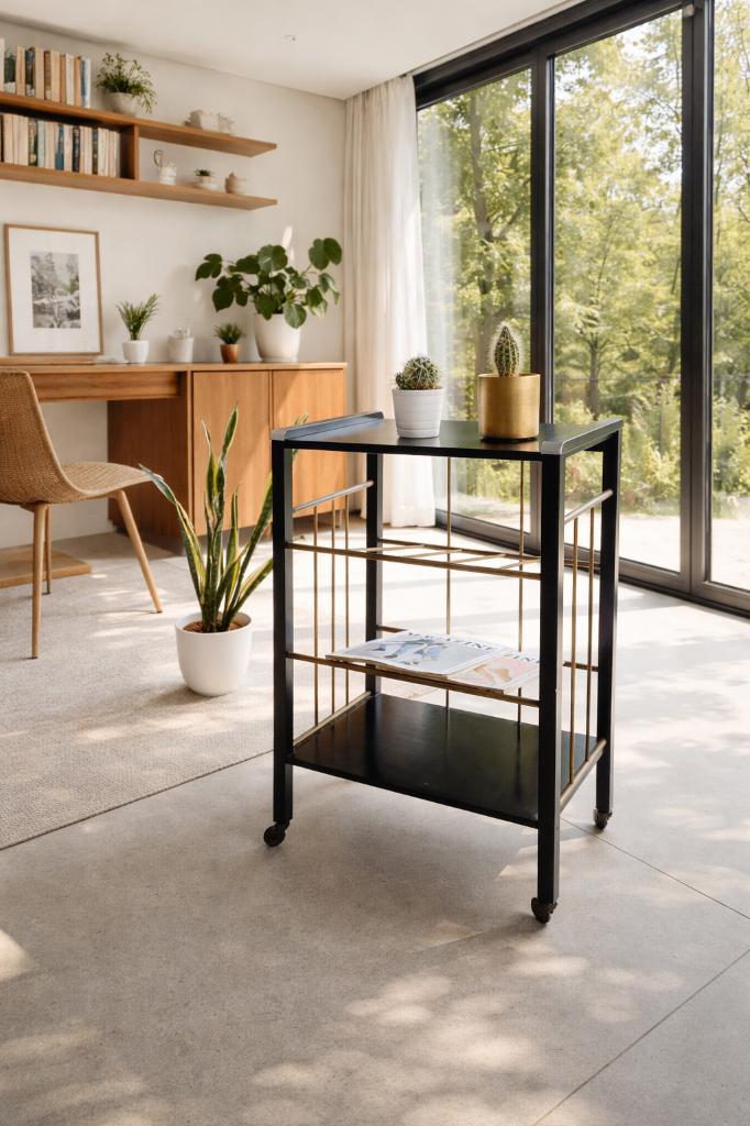 Prachtige vintage magzinehouder / bijzettafel, Huis en Inrichting, Tafels | Sidetables, Zo goed als nieuw, Overige houtsoorten