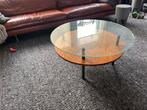 Vintage salontafel, Huis en Inrichting, Tafels | Salontafels, Ophalen, Gebruikt, Glas, Minder dan 50 cm