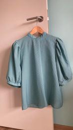 Groen geruit bloesje met pofmouwen maat 36, Kleding | Dames, Ophalen of Verzenden, Zo goed als nieuw, Maat 36 (S), Groen