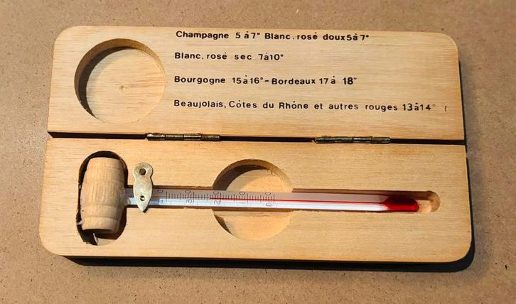 Vintage wijnthermometer, Verzamelen, Wijnen, Zo goed als nieuw, Ophalen of Verzenden