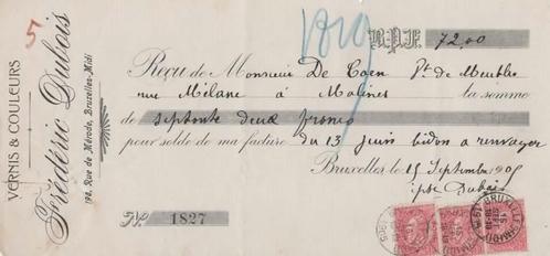 1905 : Reçu #Vernis & Couleurs Fr. DUBOIS, Saint-GILLES-BXL., Collections, Collections Autre, Utilisé, Enlèvement ou Envoi