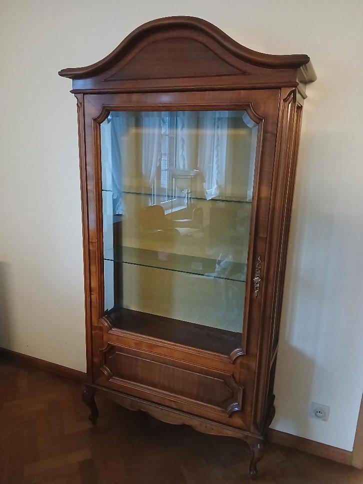 Vitrinekast in kerselaar, Maison & Meubles, Armoires | Vitrines, Verre, Enlèvement ou Envoi