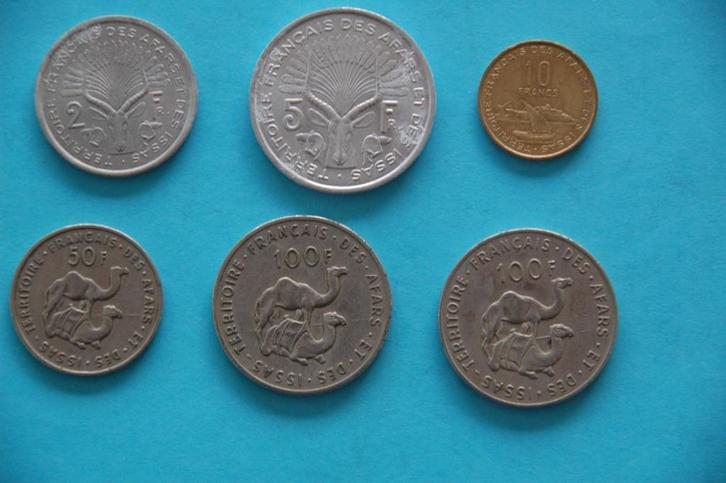 AFARS & ISSAS : mooli lot met 6 verschillende munten, Postzegels en Munten, Munten | Afrika, Setje, Ophalen of Verzenden