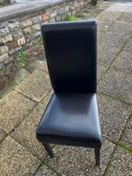 4 zwarte stoelen sintetiek en 2 stoelen in beige perzikleer, Huis en Inrichting, Ophalen, Overige materialen, Gebruikt, Overige kleuren