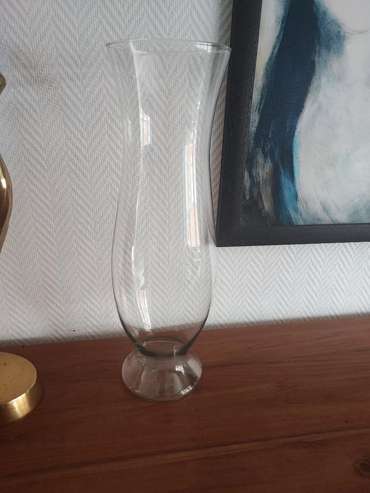 Hoge glazen vaas 48 cm, Huis en Inrichting, Woonaccessoires | Vazen, Zo goed als nieuw, Ophalen of Verzenden