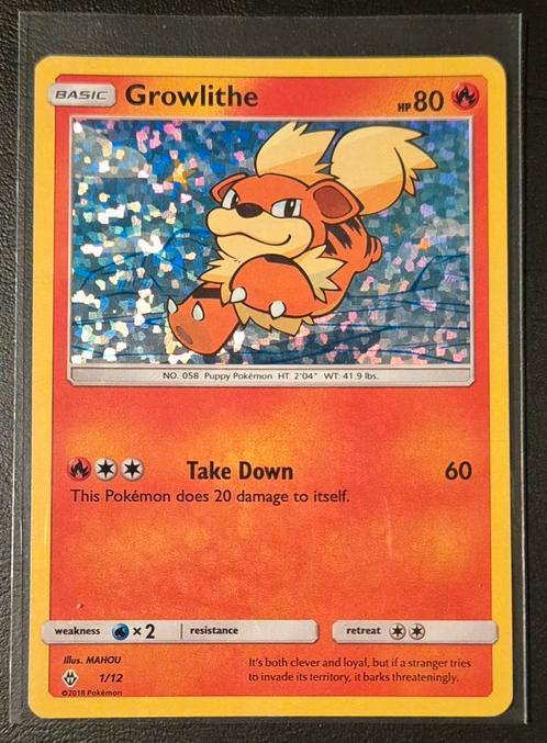 growlithe #1 - mcdonalds 2018, Hobby en Vrije tijd, Verzamelkaartspellen | Pokémon, Zo goed als nieuw, Losse kaart, Foil, Ophalen of Verzenden