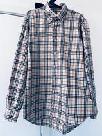 Burberry - Hemd - Beige/Grijs/Rood geruit - L, Kleding | Heren, Overhemden, Ophalen, Beige, Zo goed als nieuw, Halswijdte 41/42 (L)