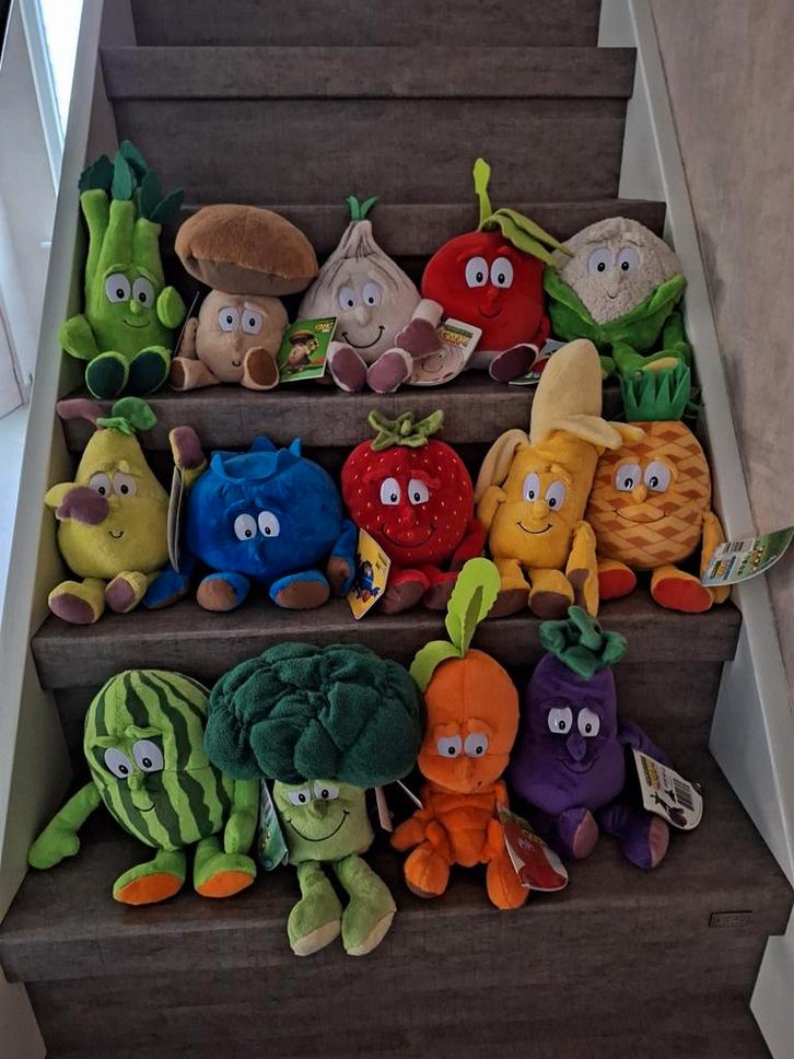 14 superleuke knuffels van groenten en fruit, Kinderen en Baby's, Speelgoed | Knuffels en Pluche, Zo goed als nieuw, Ophalen