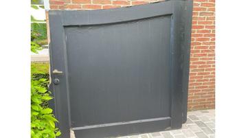 dubbele houten poort, Tuin en Terras, Ophalen, Gebruikt, 150 tot 200 cm, Hout