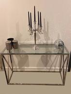Console en verre et chrome, Enlèvement, Comme neuf, Verre