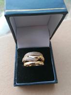 Gouden ring verguld 18k GEEN echt goud, Comme neuf, Avec cristal, Femme, Enlèvement