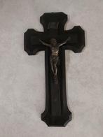 Donker Houten kruisbeeld 31cm/17cm inri, Ophalen of Verzenden