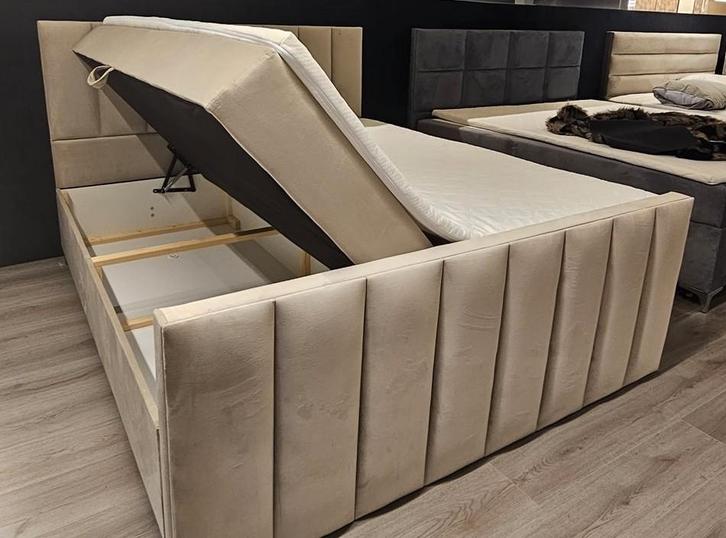 Boxspring NIEUW Model: Venus compleet met topper +Levering, Huis en Inrichting, Slaapkamer | Boxsprings, Nieuw, Tweepersoons, Beige