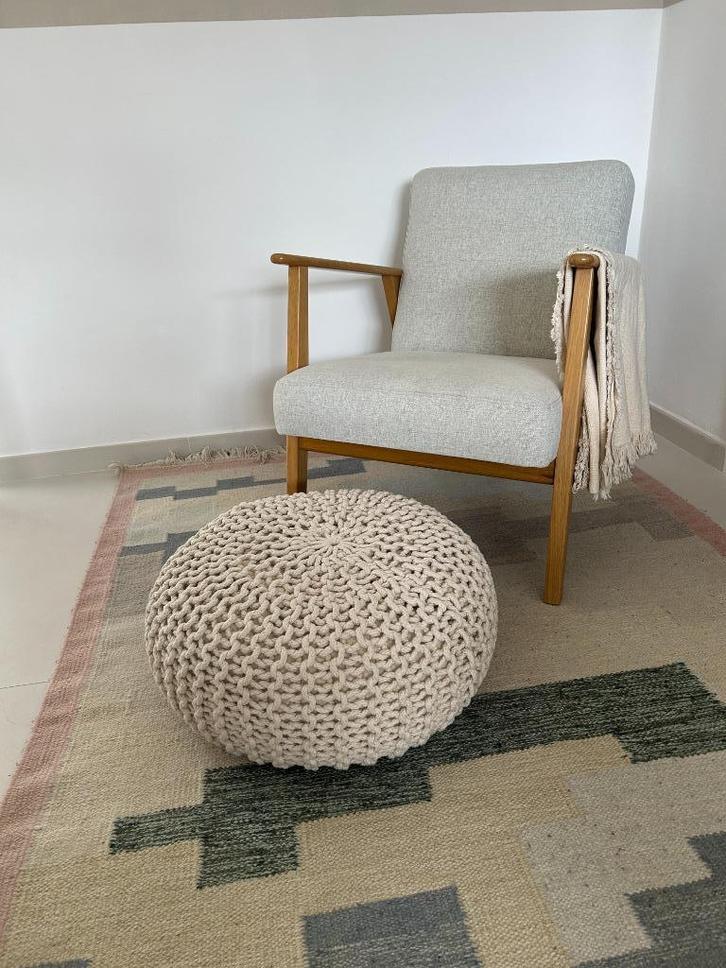 Stijlvolle vintage-look kelim mat – geometrisch patroon, Huis en Inrichting, Stoffering | Tapijten en Vloerkleden, Gebruikt, 100 tot 150 cm