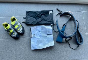 Klimgordel heren maat S en klimschoenen maat 40, Ophalen, Zo goed als nieuw, Klimsport-accessoire