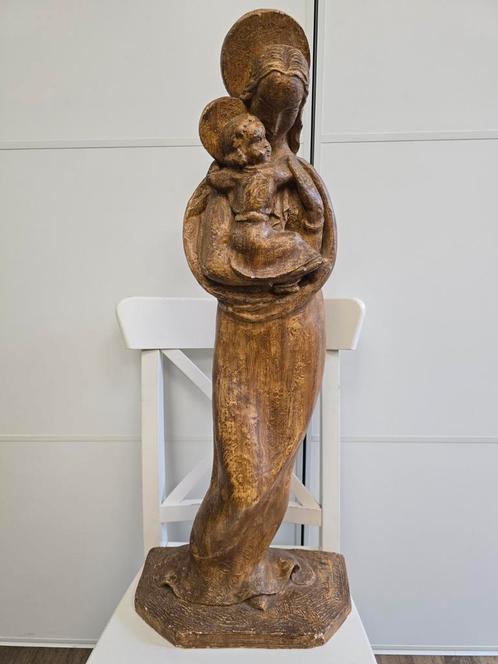 Zeer groot Maria beeld rijkelijk gesigneerd, Antiek en Kunst, Antiek | Religieuze voorwerpen, Ophalen